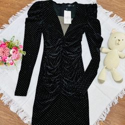Váy dự tiệc, Sz S , thun co giãn 4 chiều, màu đen kim tuyến , mới nguyên tem mác