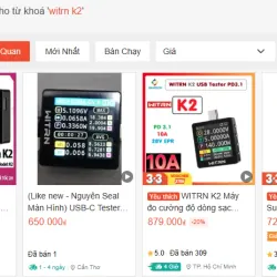 Thiết bị đo công suất sạc USB tester WITRN K2 933993