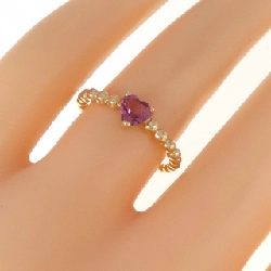 Nhẫn tourmaline K18YG hình trái tim 671099