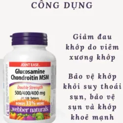 (Hàng CTY mới) Viên uống Glucosamine Webber Naturals nhập khẩu Canada - Hộp 120 viên 735862