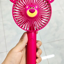 Quạt Cầm Tay Lớn Gấu Dâu 524164