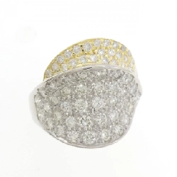 Nhẫn kim cương Pave 2.15CT PT900/K18YG - Hàng hiệu Authentic 848496