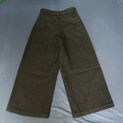 Quần Raw Denim đen ống rộng 578162