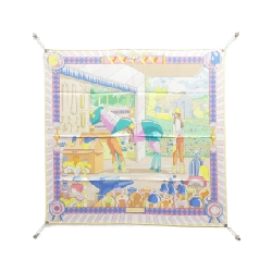 Khăn lụa hai mặt PONY PIT STOP của Hermès