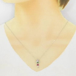 K18WG Mặt dây chuyền đá màu - Hàng hiệu Chính hãng 863816