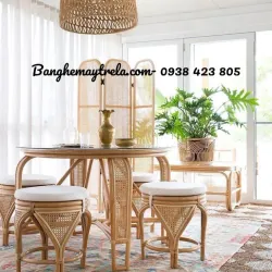 Bàn ghế ăn mây tre 783595