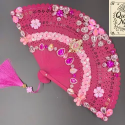 Quạt Hầu Đồng Đính Đá 2 mặt 611198