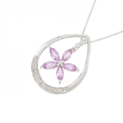 K18WG Dây chuyền hoa sapphire 0.50CT - Hàng hiệu chính hãng 861034