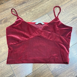 QUÀ 0Đ CHO ĐƠN QUẦN ÁO/ ĐỒ DÙNG KHÁC TRONG SHOP**** ÁO CROPTOP 2 DÂY NHUNG FREESIZE ĐỎ MẬN 537378