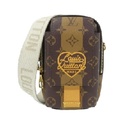 Túi đeo chéo Louis Vuitton Monogram Stripe (LV Squared) Double Phone Pouch M81005 - Hàng hiệu Chính hãng