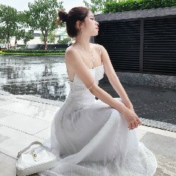 Đầm nữ maxi hở lưng có mút ngực