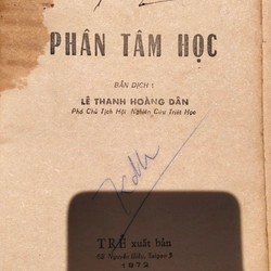 Phân tâm học - Sách xưa phân tâm lý học Lê Thanh Hoàng Dân (Hiếm hoi còn sót lại) 548915