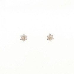 K18PG Bông tai hoa kim cương 0.12CT - Hàng hiệu Chính hãng