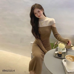 Đầm body sz M màu rêu nhạt