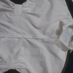 Áo sơ mi nữ nhún eo màu trắng