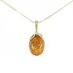 K18YG Hổ phách Dây chuyền - Hàng hiệu Authentic