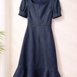 ĐẦM DENIM CỔ VUÔNG 1011519