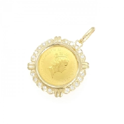 K18YG(枠) Dây chuyền đồng xu kim cương 0.4CT - Hàng hiệu Authentic