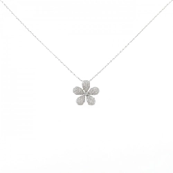 Dây chuyền kim cương hoa × Pave 18KWG/K18WG 0.538CT - Hàng hiệu Authentic