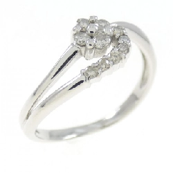 Nhẫn kim cương hoa K18WG 0.15CT