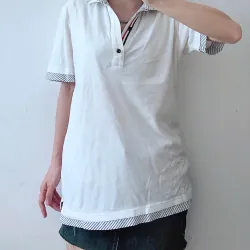 Áo phông cổ bẻ polo unisex 2hand Nhật 1036789
