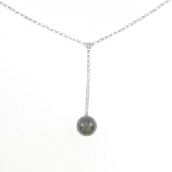 K18WG Ngọc trai đen dây chuyền 9.1mm - Hàng hiệu Chính hãng