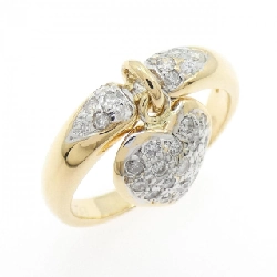 Nhẫn kim cương pavé hình trái tim K18YG/K18WG 0.37CT - Hàng hiệu Authentic