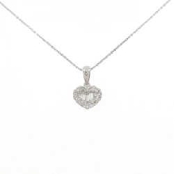 K18WG Dây chuyền kim cương hình trái tim 0.13CT - Hàng hiệu Chính hãng