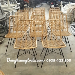 Ghế mây tự nhiên chân sắt hiện đại 500532