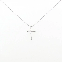 K18WG Dây chuyền kim cương chéo 0.13CT - Hàng hiệu Chính hãng