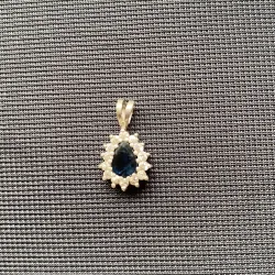 Mặt bạc đá Saphire xanh đậm  1005151