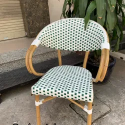 Ghế cafe nhựa giả mây khung nhôm 589056