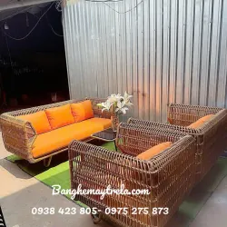 Bàn ghế sofa tổ yến nhựa giả mây 927619