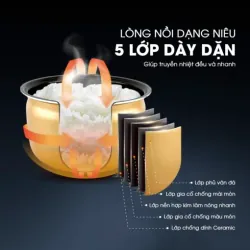 Nồi cơm điện Kalite KRC8218 dung tích 1.8L đa chức năng, cơm ngon trọn vị, chính hãng 100% 572907