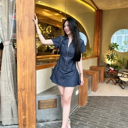 Váy jean màu xanh hàng bao chuẩn đẹp 445075