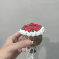 Móc khoá bó hoa len mini(màu hoa tùy ý) 933959