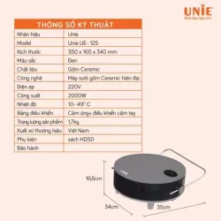 UNIE UE-125 sưởi gốm hiện đại 3 chế độ, treo tường/để bàn tối ưu điện năng chính hãng 575680