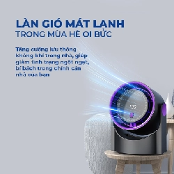 Quạt Cầm Tay Circulating Fan 100 Cấp Độ Gió, Dung Lượng Pin Lớn, Có Chip Bảo Vệ Thông Minh Kèm Màn Hình Led 530448