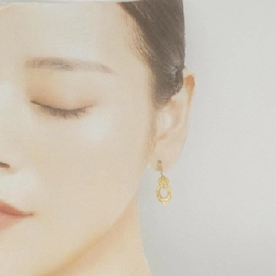 K18YG Bông tai kim cương hình trái tim 0.18CT - Hàng hiệu Chính hãng 868658