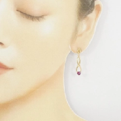 K18YG Bông tai Garnet hình trái tim - Hàng hiệu Chính hãng 871498