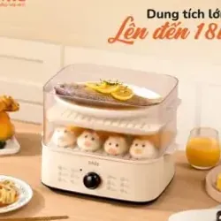 Nồi hấp UNIE UE560 dung tích lớn 18L, 3 tầng hấp, 12 tính năng tiện lợi 960437