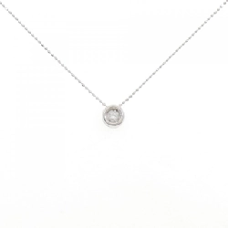 K18WG Solitaire Dây chuyền kim cương 0.12CT - Hàng hiệu Chính hãng