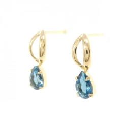 K18YG Blue Topaz Earrings - Hàng hiệu Authentic 870484