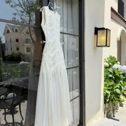 Chân váy dài nữ thượng tuần ren cao cấp màu trắng size M 1024445