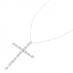 K18WG/PT850 Dây chuyền kim cương chéo 2.54CT - Hàng hiệu Chính hãng 858010