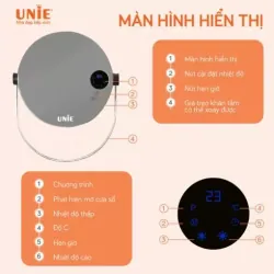 UNIE UE-125 sưởi gốm hiện đại 3 chế độ, treo tường/để bàn tối ưu điện năng chính hãng 575680
