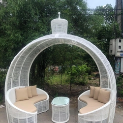 Bàn ghế chụp hình ngoài trời nhựa giả mây 454985