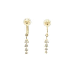 K18YG Bông tai kim cương 0.30CT - Hàng hiệu Chính hãng