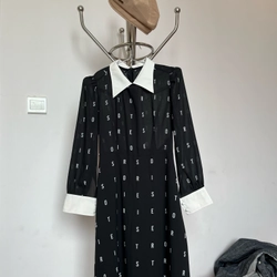 Váy voan hoạ tiết chữ trẻ trung phong cách, size S 328583