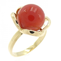 Nhẫn san hô K18YG 9.5mm